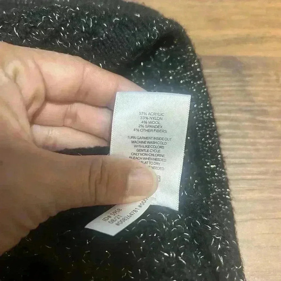 Express Women’s Tube Top Strapless Knit Black Gold Wool Blend Y2K Size Small - Picture 4 of 5